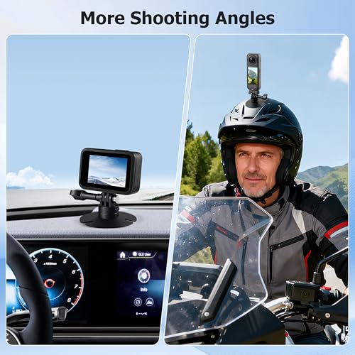 Flexible Adhesive Helmet Mount for DJI Osmo Action 6 5 pro 4 Nano for Insta360 X5/X4 GO Ultra Action Camera Snowboard Surfboard for GoPro Hero 13/12/11/10/9/8 Mount Kit (2 PCS)