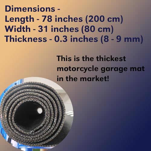Motorcycle Garage Mat for Honda Bikes HRC - for CBR, Fireblade, Rebel, Africa Twin, CRF | Non-Slip Parking Carpet for Home Garage Display Mat for Honda Bikes, Display Mat for CBR Bikes