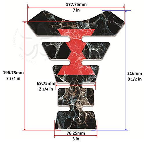 Black Widow Segmented Gas Tank Pad Spider Universal Sticker Protector Scratch - size: Black Widow