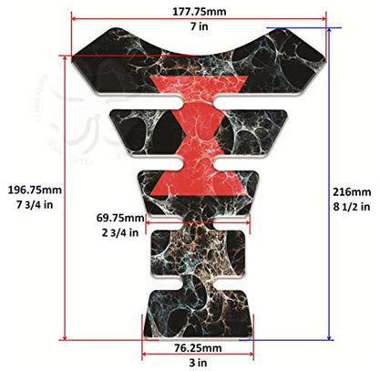 Black Widow Segmented Gas Tank Pad Spider Universal Sticker Protector Scratch - size: Black Widow