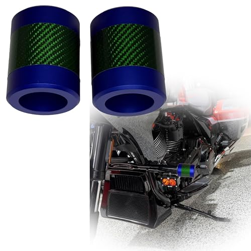 Motorcycle Crash Bar Guard CNC Slider Engine Guard Collision Protector with Green Carbon Fiber Fit for Harley 2024 CVO Road Glide ST,2PCS (Blue) - color: Blue