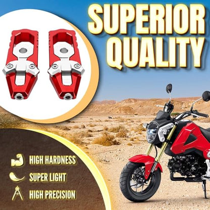 Canitu 2Pcs Red Swingarm Tensioner Axle Adjusters, Billet Aluminum Motorcycle Rear Axle Chain Spool Mods Chain Adjusters Adjusting Tool for Honda Grom 125 2014-2021 - color: RED