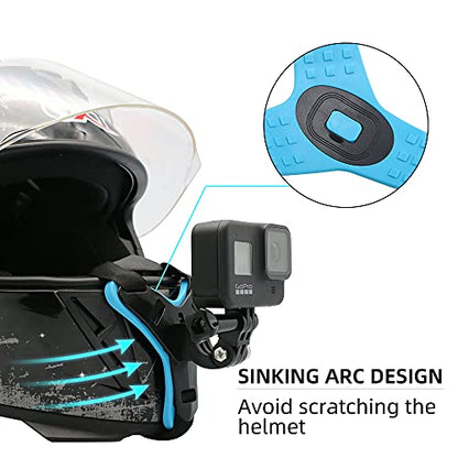 Motorcycle Helmet Chin Strap Mount for GoPro Hero 13/12/11/10/9/8/7/(2018)/6/5 Black,DJI Osmo Action 5 pro/4/3/2,Insta360 ONE R,AKASO/Campark/YI and More - color: Helmet Chin Strap Mount