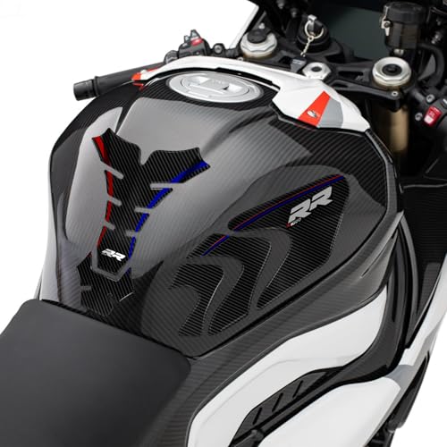 S1000RR Motorcycle Tank Pad Gas Tank Protector Compatible with BMW S1000RR S1K RR S1000 RR 2019-2024 3D Anti Slip Tank Pad Stickers Gas Oil Fuel Tank Pad Protectors (S1000RR) - size: S1000RR-1
