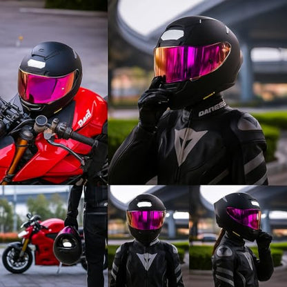 Shoei RF1400 X15 Helmet Visor Replacement Shield, Anti-Fog Sun Shield Accessory Compatible with RF-1400, X15, CWR-2, Z8, X-SPR PRO(Purple Gold Red) - color: Purple Gold Red