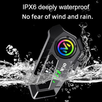 Motorcycle Helmet Bluetooth Headset Speakers with HiFi Sound,Noise Cancellation,1000mAh Battery,25 Hours Use,Boom Mircrophone,Easy to Install Use with Golves,IPX6 Waterproof,Voice Assistant