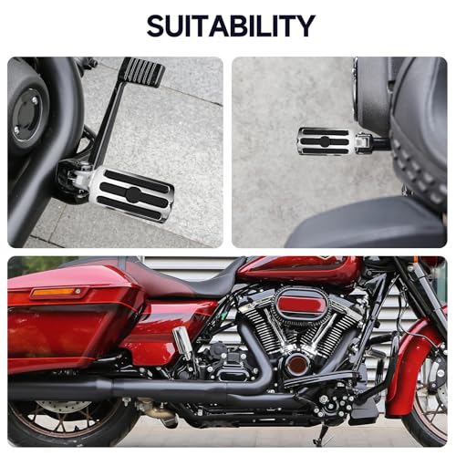 Motorcycle Foot Pegs, Passenger Foot Peg Male-Mount Aluminum Footrest Pedal Fit for Harley Street Glide Road King Road Electra Glide Sportster 883 1200 Dyna Softail (Chrome) - color: 2#Chrome