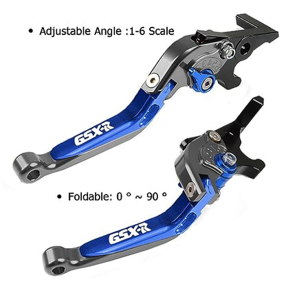 GSXR 600 750 1000 Motorcycle Brake Clutch Levers Set for Suzuki GSX-R 600 GSX R 750 2011-2019 GSXR 1000 2009-2019 GSXS 1000 F ABS 2015-2019((Gray/Blue) - color: Levers - A