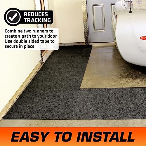 Armor All Garage Floor Runner Mat, (108" x 30'), Protects Surfaces, Transforms Garage, Absorbent, Waterproof, Durable, Trimmable (USA Made) (Charcoal) - size: 2'6" x 9' (Rectangular)
