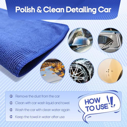 2PCS Clay Towel Auto Detailing, Clay Bar Towel Cloth Auto Detailing for Car (12 x 12 in) (Blue) - color: Blue