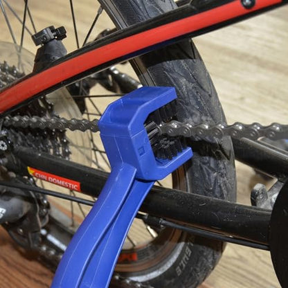 2 PCS Bike or Motorcycle Chain Washer - Plastic Steel, 3-Sided Brush, Large, Square (Red) - color: Red