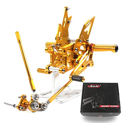 Arashi Version 2.0 Adjustable Rearsets for Honda CBR600RR 2009-2016 ABS include, Gold - color: Gold, size: CBR600RR 2009-2016 ABS include