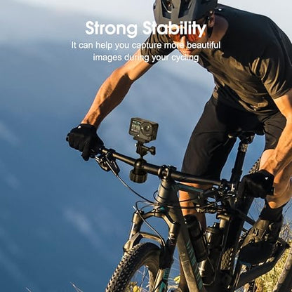 Clamp Cycling Mount for DJI Osmo Action 6 5 360 Nano Adjust Angel Motorcycle Bike Handlebar for Insta360 X5 X4 Air Ace Pro 2 Go Luna Ultra 3s for gopro Hero 13 12 Max Mission Accessories