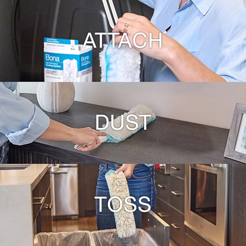 Bona Disposable Duster Refills - 9 Pack - High Performance Dusting System - Microfiber Dusters Remove Dust and Pet Hair for Quick Spot Cleaning - style: Disposable Duster Refills - 9 Pack