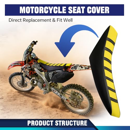 PIT66 Soft Seat Cover, Compatible with Honda CR125R CR250R CR500R CR80R CRF100F CRF125F CRF150F, Yellow - color: Yellow