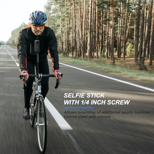 Motorcycle Bike Handlebar Mount Selfie Stick for Gopro, Motorcycle kit Clamp Mount Accessories Compatible with Insta 360 ACE Pro X5 X4 X3 X2 X RS R GO 3 2, Gopro Hero 13 and DJI OSMO Action 5 Camera