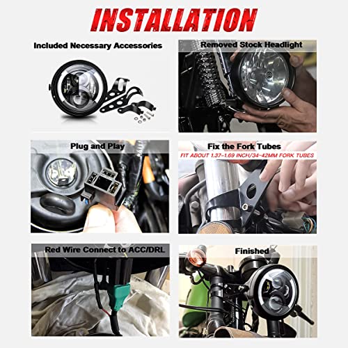 7 inch LED Round Motorcycle Headlight DOT Approved with Housing Bucket Turning Signals DRL Mount Bracket Projector Hi/Low Beam 7" Headlight for H-arley Davidson dyna Honda Suzuki Yamaha - size: 7in Motorcycle Headlight with L/R Turn Signals
