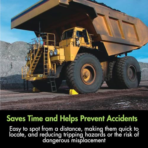 Checkers Heavy Duty Wheel Chocks for 95"-142" Tires, One Large Tire Chock for Haul Trucks, Loaders, and Cranes, 427 Ton Capacity, Lightweight HDPE, Made in the USA, Yellow, MC3012 - size: For 95"-142" Tires