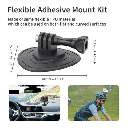 CQT Flexible Adhesive Mount Kit Motorcycle Helmet for DJI OSMO Action 6 5 4 pro 360, insta360 X5 X4 X3 one RS for GoPro Max 360 Panoramic Camera Hero 13/12/11/10/9/8 Sports Camera Accessories (2)