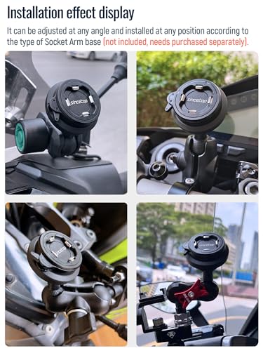 sincetop Universal 1” Ball Motorcycle Phone Mount with Vibration Dampener Module,Quick Release Motor Bike/Mountain Bicycle/Road MTB Bike Smartphone Holder 【Double Socket Arm not Included】 - size: 【Gen2】Mount with Vibration Dampener