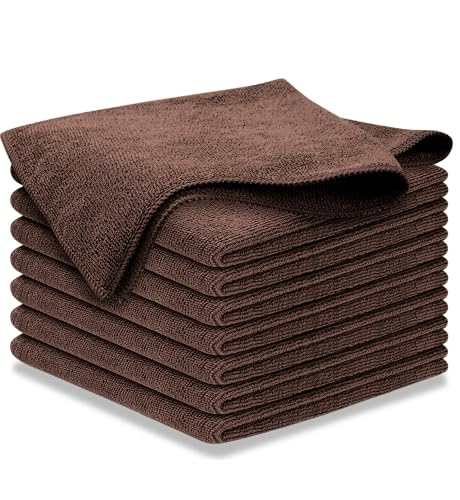 USANOOKS Premium 300GSM Microfiber Cleaning Cloth - 12.5"x12.5" High Performance - 1200 Washes, Ultra Absorbent Microfiber Towels for Cars Undercarriage, Rims & Engine Bay Cleaning - Microfiber Cloth - color: Brown, size: 12.5" x 12.5" (8 pack)