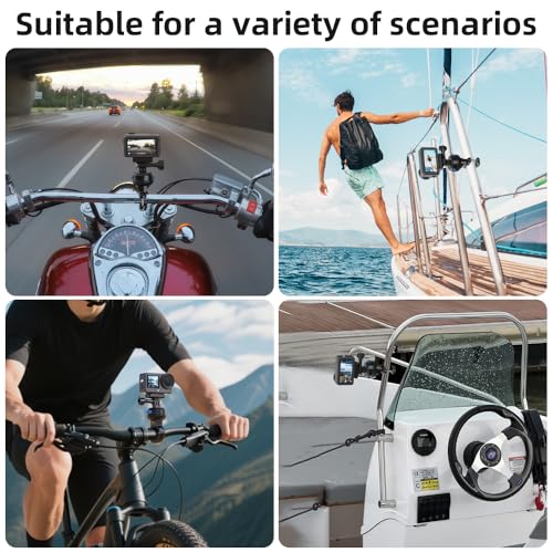 Magnetic Bike Bicycle Handlebar Mount, 360 Degree Rotation Motorcycle Handlebar Clamp Mount Compatible with GoPro Hero 13 12 11 10 Session DJI Action 6/5 Pro/4 and More Cameras