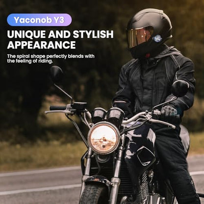 Y3 Helmet Bluetooth Headset (More Suitable for Couples), Auto Answer Phone, Intercom, Music, Intercom, Active Noise Cancellation, Waterproof (1 Pack) - size: 1 Pack