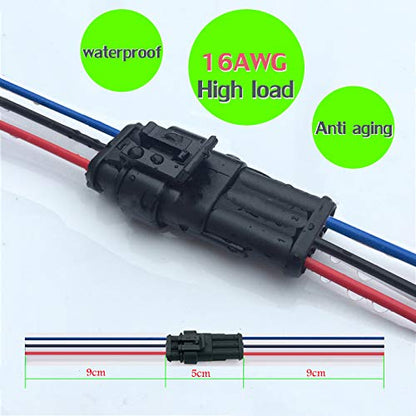 Way Car Waterproof Electrical Connector,16 AWG 3 pin Plug Auto Electrical Wire Connectors Marine for Car, Truck, Boat, and Other Wire Connections.(5 Pack)¡­ - size: 3pin connector--5pack