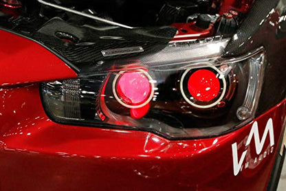 iJDMTOY Red 3-SMD-5050 LED Accent Ambient Lighting Ribbons Compatible with Car Motorcycle Projector Demon Eyes Retrofit - style: Red