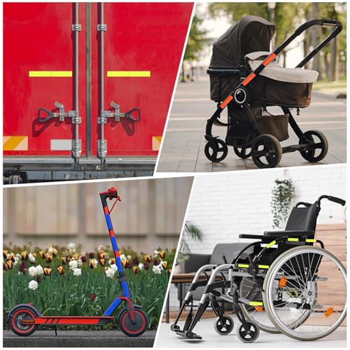 HARFINGTON Reflective Tape High Visibility Adhesive Stickers Outdoor Waterproof for Trailer Bike Car Motorcycle Helmet Mailbox - color: Blue Red