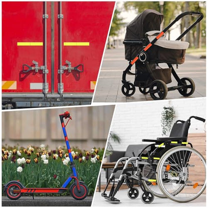 HARFINGTON Reflective Tape High Visibility Adhesive Stickers Outdoor Waterproof for Trailer Bike Car Motorcycle Helmet Mailbox - color: White Red