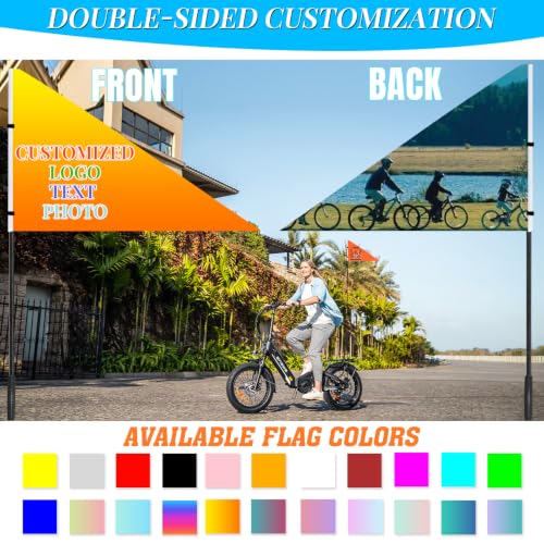 Personalized Bike Safety Flag with Pole - 6-Foot Adjustable Pole, Custom Safety Flag for Kids, Bicycles and Golf Carts (Triangular Flag 2-1PC) - color: Triangular flag 2 - 1PC