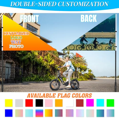 Personalized Bike Safety Flag with Pole - 6-Foot Adjustable Pole, Custom Safety Flag for Kids, Bicycles and Golf Carts (Triangular Flag 2-1PC) - color: Triangular flag 2 - 1PC