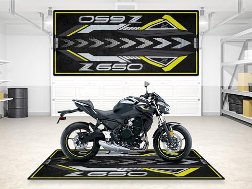 Garage Mat for Z650 Motorcycle Model, Parking mat, Pit Mat, Washable Non-Slip Garage and Showroom Floor Carpet (Dark Gray Spark Black, Size 1: 86.6 x 39.4/220 x 100 cm) - color: Dark Gray Spark Black, size: 3'3" x 7'3"