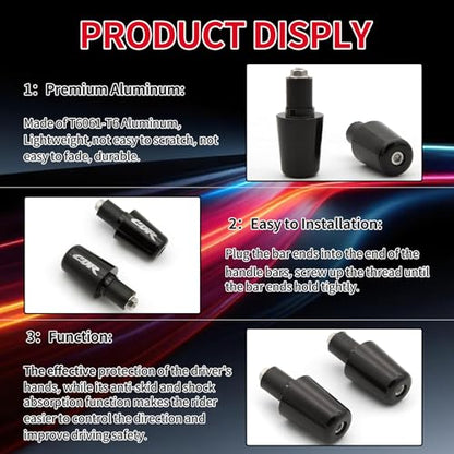 PROCNC Handle Bar Ends Grips Plug CBR600F4 (F4i) 99-06 CBR600RR 03-14 CBR1000RR 04-14 CBR 1000 RR 2004-2008 Honda CBR 600RR 2003-2013 Honda CBR 600 F1/F2/F3/F4/F4I 1987-2006