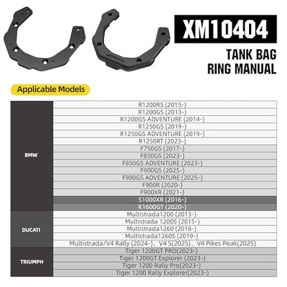 Rhinowalk Magnetic Motorcycle Tank Bag 5–6.5L Expandable, Quick Release Motorbike Fuel Tank Bag with Lock, Waterproof Storage Backpack with Rain Cover (XM10404) - color: XM10404