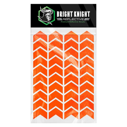 Bright Knight Decals Chevron Hard Hat Reflective Stickers, 1" Orange Acyclic Adhesive Vinyl Tape Made with 3M Reflector Tape, Bicycle Helmet Reflective Tape Outdoor Waterproof for High-Visibility - color: Orange, size: 1 pk