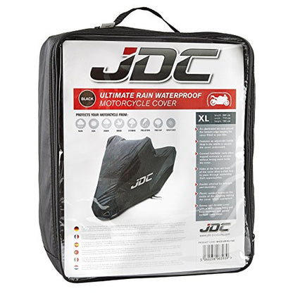 JDC Motorcycle 100% Waterproof Cover - Ultimate RAIN (Heavy Duty, Soft Lining, Heat Resistant Panels, Taped Seams) - L - size: L