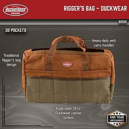 Bucket Boss - Rigger’s Bag - Duckwear, Tool Bags - Original Series (60001), Brown