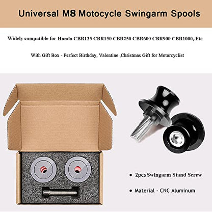 2pcs M8*1.5 Motorcycle Swing Arm Sliders Spools For H-onda CBR150 CBR100f CBR1000rr CBR1100xx CBR125 CBR250 CBR400rr CBR400f CBR450sr CBR600rr CBR600f CBR900rr CBR954rr (Black) - color: Spool - Black