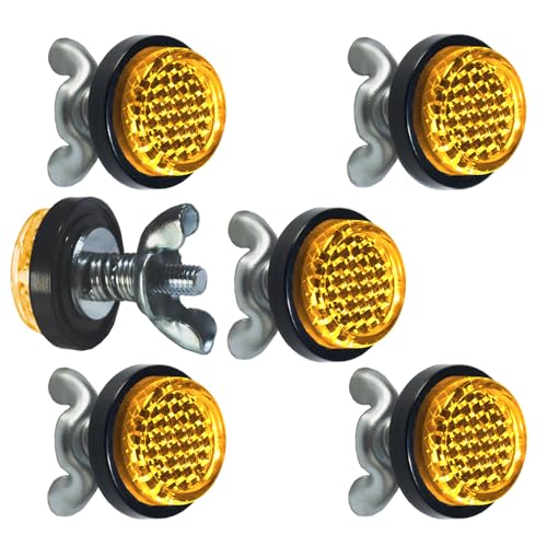Amber Reflector Motorcycle License Plate Bolts and Nuts - color: Amber