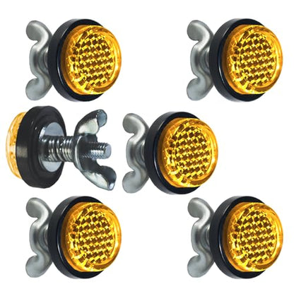 Amber Reflector Motorcycle License Plate Bolts and Nuts - color: Amber
