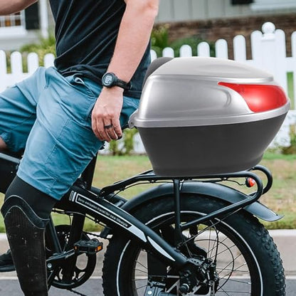 25L Motorcycle Tour Tail Box Scooter Top Case Trunk Luggage Box Lockable Storage Plastic Case with Mounting Hardware and Universal Mounting, Waterproof Motorcycle Top Box,Blue - color: Blue