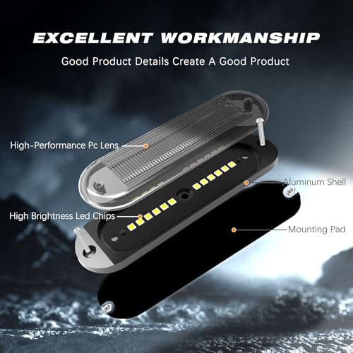 LED Amber White Strobe Light For Trucks,8Pcs Emergency Grill Surface Mount Flashing Lights With Controller For Construction Firefighter Vehicles Car - color: Amber White