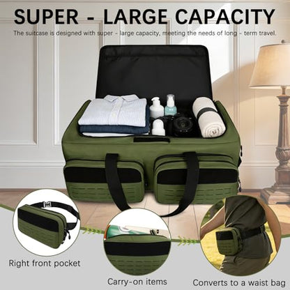 Rolling Duffle Bag with Wheels,120L Large Deployment Bag,Waterproof Military Duffle Bags for Tactical Military Deployment Camping - color: Green