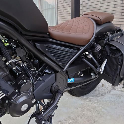 Touring Soft Leather Front Driver Seat Cushion Pad Rear Passenger Pillion Seat fit for Ho-nda Rebel CMX 300 CMX 500 2017 2018 2019 2020 2021 2022 2023 2024 (1 Set-Brown) - color: 1 Set-Brown