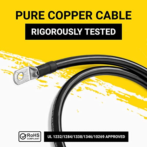 Spartan Power Red 12 Foot 2/0 AWG Battery Cable, Positive Only 5/16" M8 Made in USA - color: 2/0 AWG-RED-5/16", size: 12-FT
