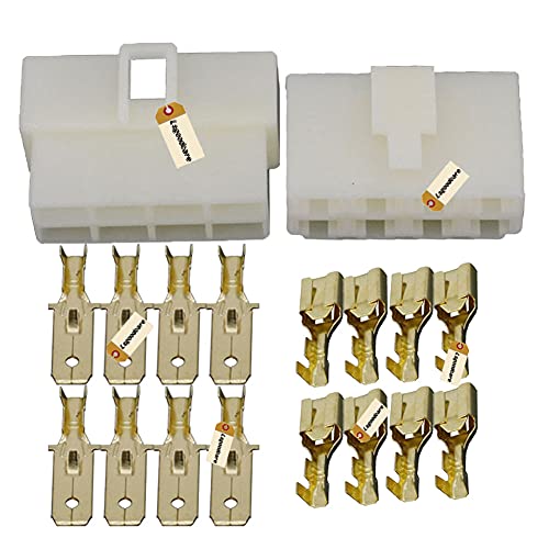 Lsgoodcare 360Pcs 6.3MM 8 Pin Way Auto Electrical Wire Cable Connector Male Female Socket Plugs Terminal Set for Car/Motorcycles/Boat - color: 8PIN, size: 6.3MM