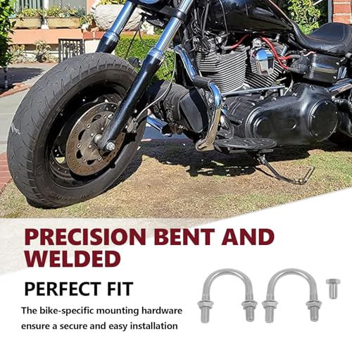 Crash Bar for Harley Dyna 2006-2017, 1 1/4" Highway Footpegs Engine Guard Protector for Low Rider, Wide Glide, Fat Bob, Street Bob, Super Glide, Switchback, CVO Fat Bob (Black) - color: Black