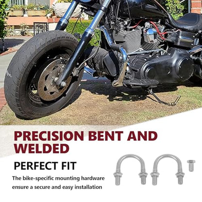 Crash Bar for Harley Dyna 2006-2017, 1 1/4" Highway Footpegs Engine Guard Protector for Low Rider, Wide Glide, Fat Bob, Street Bob, Super Glide, Switchback, CVO Fat Bob (Black) - color: Black